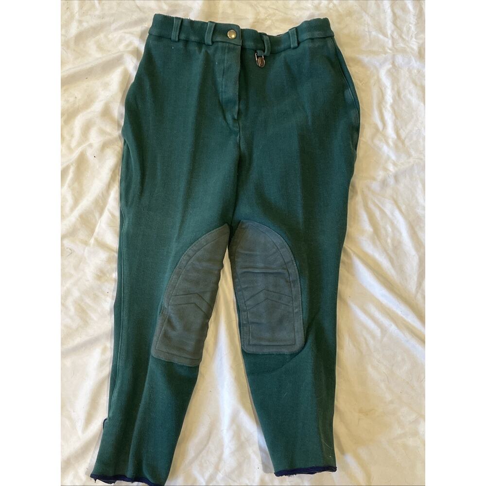 Miller’s Knee Patch Breeches Women’s Size 30 Green Stretch Horse Equestrian